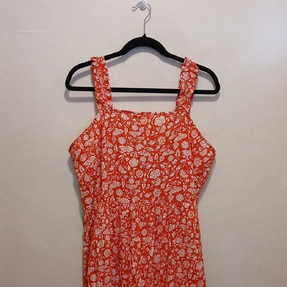 Universal Thread Orange and White Smocked Dress